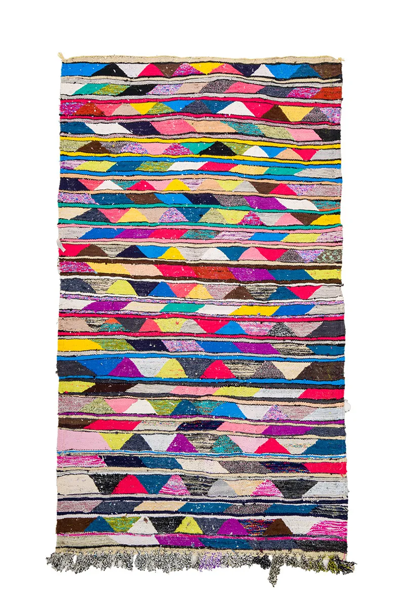 Tapete Berbere Marroquino Boucherouite 130 x 225 cm