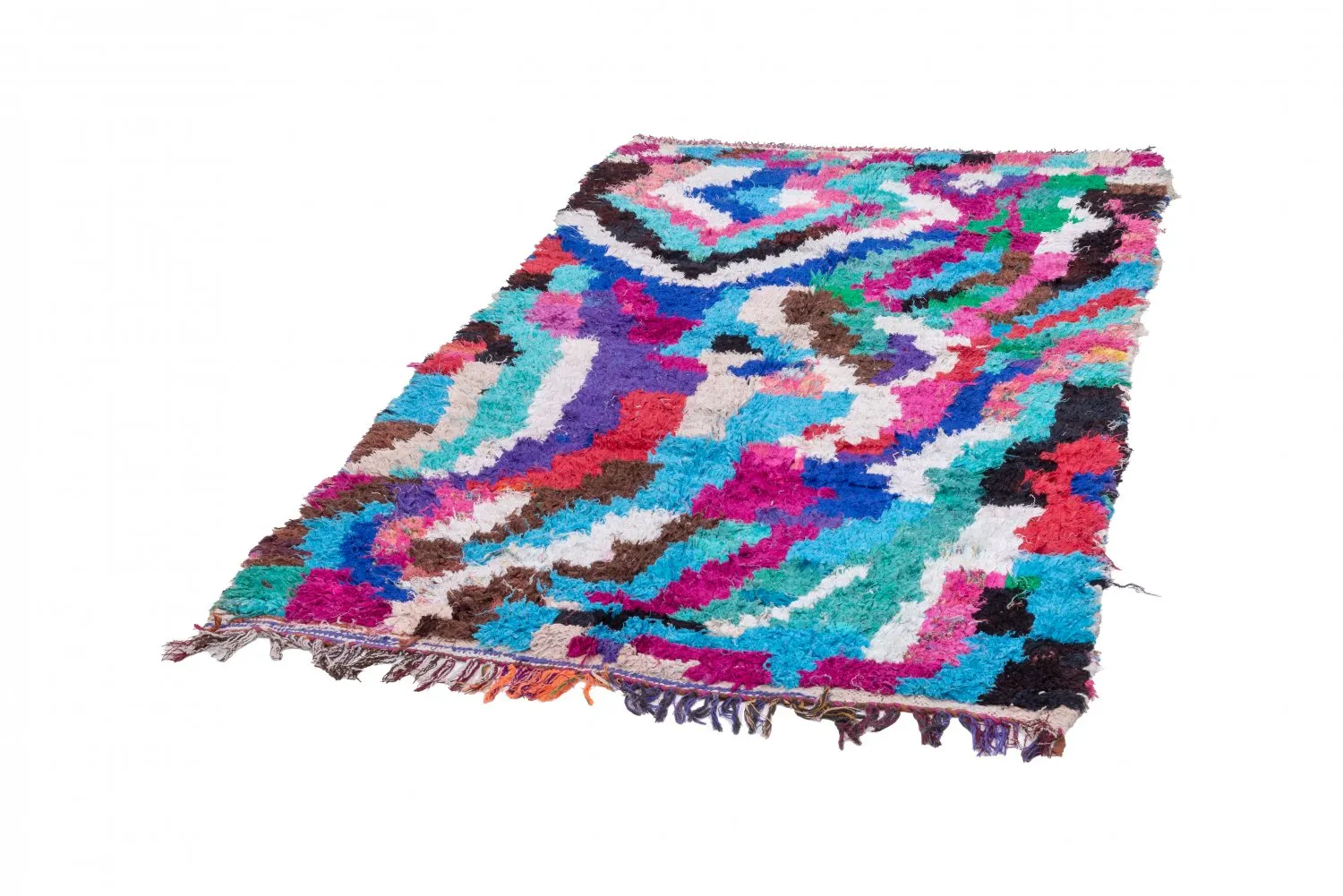 Tapete Berbere Marroquino Boucherouite 210 x 120 cm