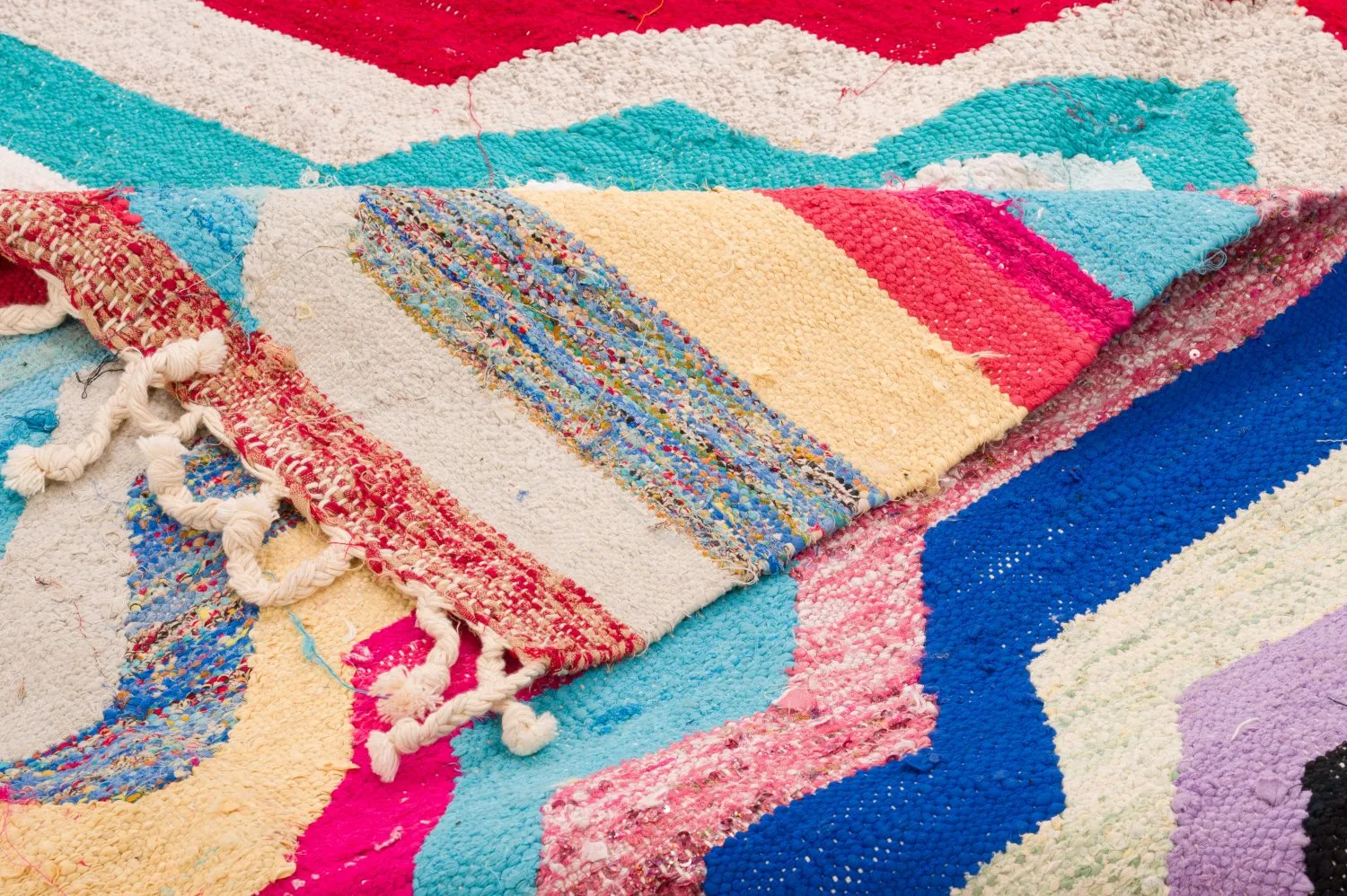 Tapete Berbere Marroquino Boucherouite 130 x 195 cm