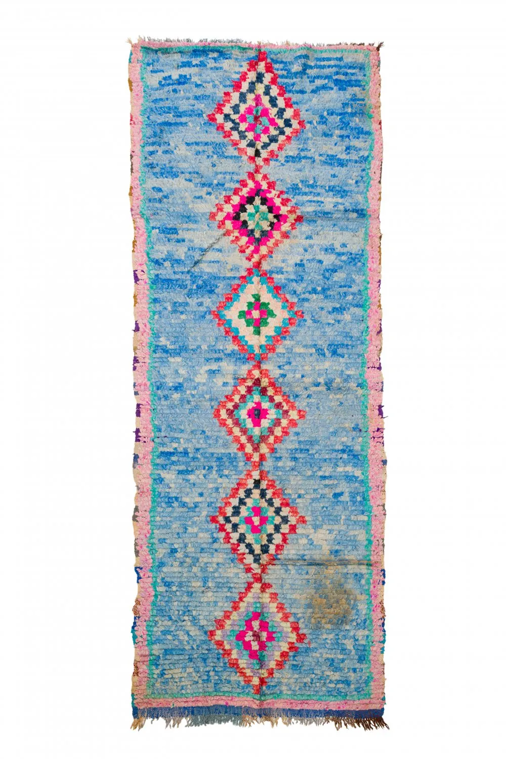 Tapete Berbere Marroquino Boucherouite 125 x 340 cm