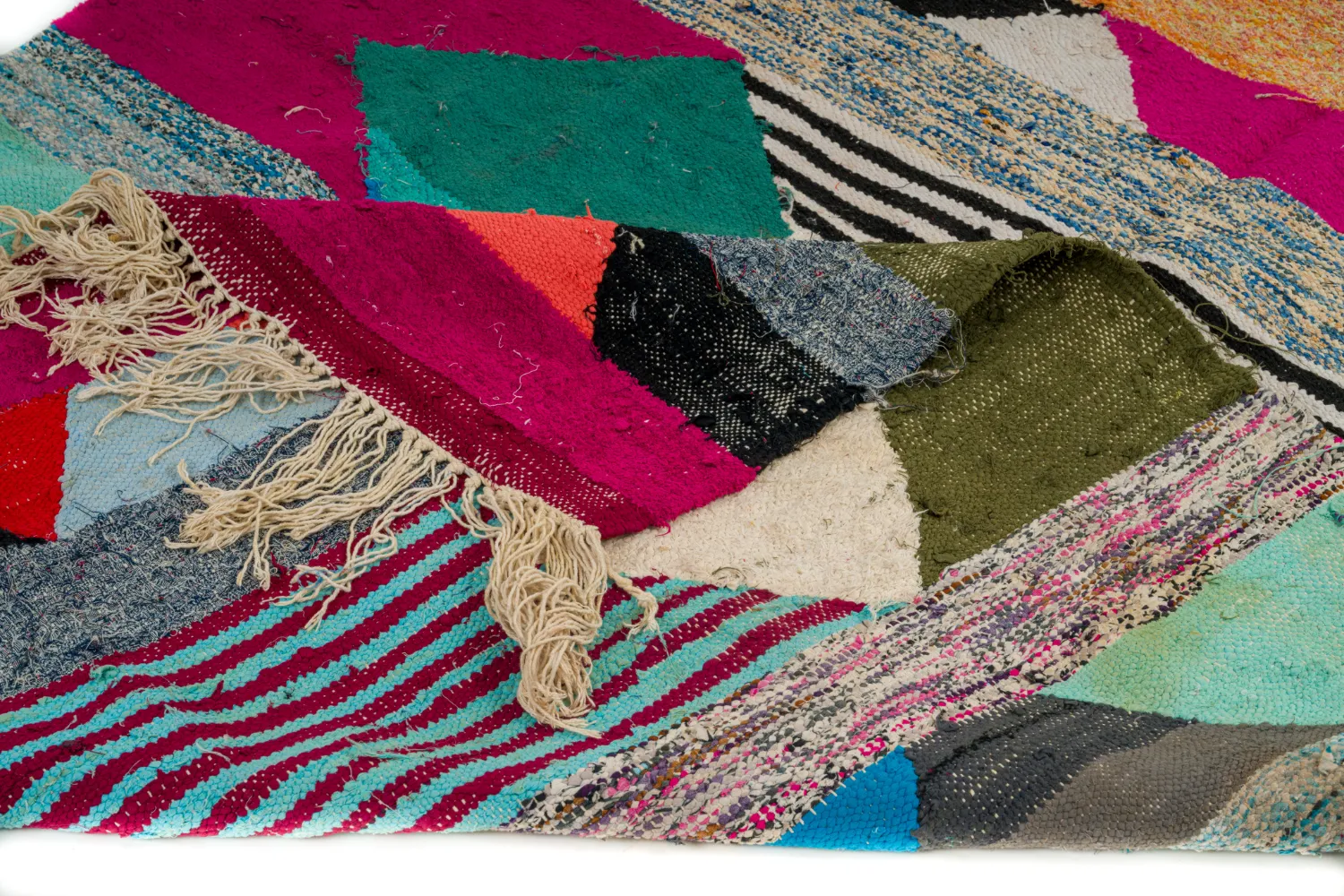 Tapete Berbere Marroquino Boucherouite 145 x 250 cm