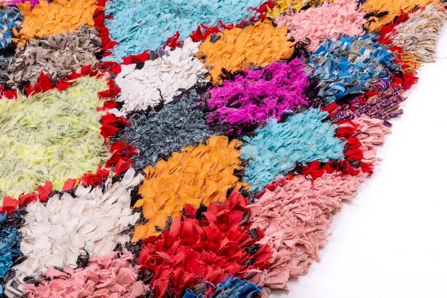 Tapete Berbere Marroquino Boucherouite 215 x 110 cm