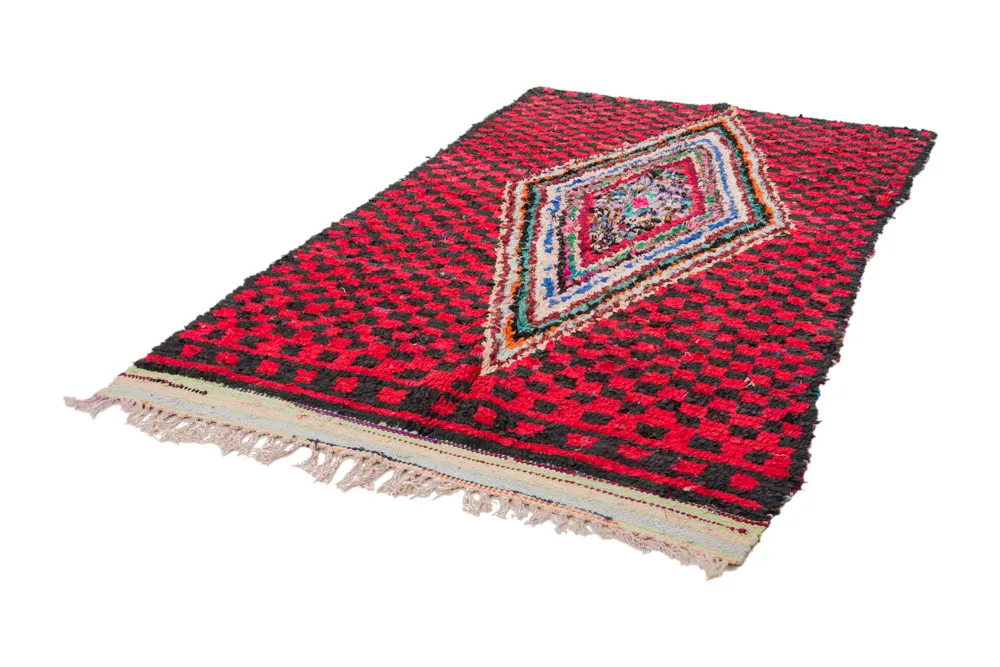 Tapete Berbere Marroquino Boucherouite 255 x 145 cm