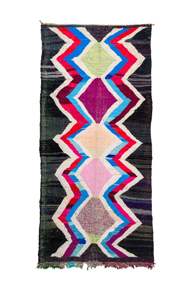 Tapete Berbere Marroquino Boucherouite 150 x 315 cm