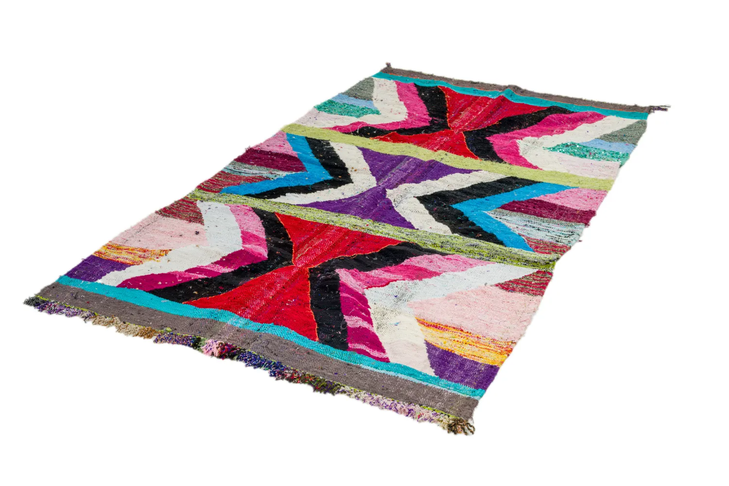 Tapete Berbere Marroquino Boucherouite 140 x 255 cm