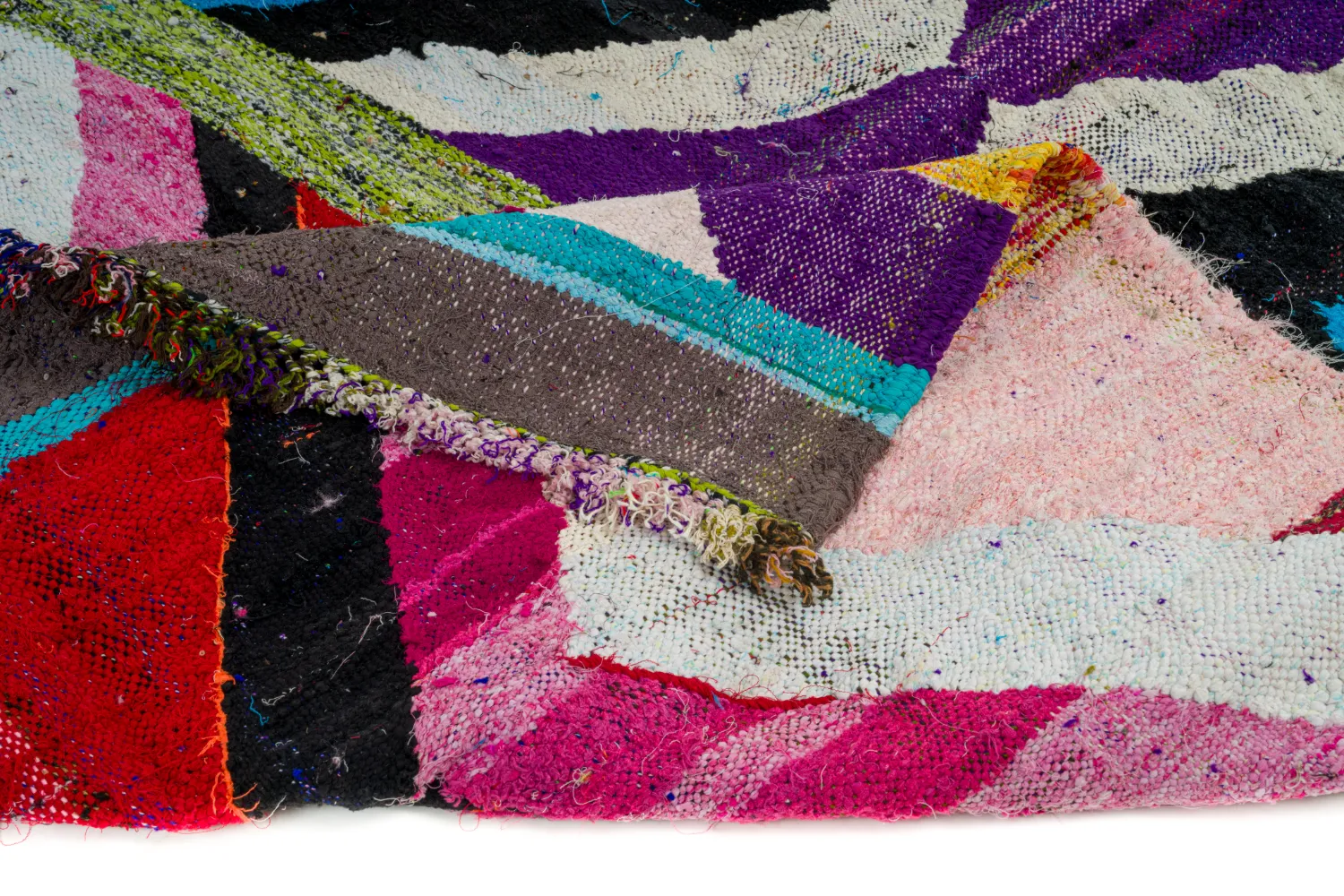 Tapete Berbere Marroquino Boucherouite 140 x 255 cm