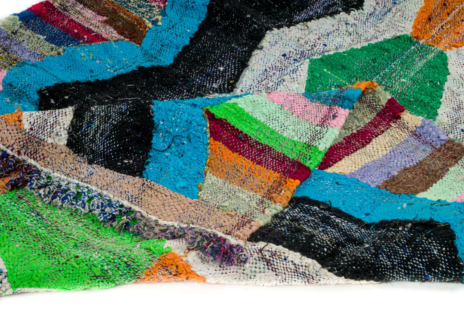 Tapete Berbere Marroquino Boucherouite 135 x 145 cm