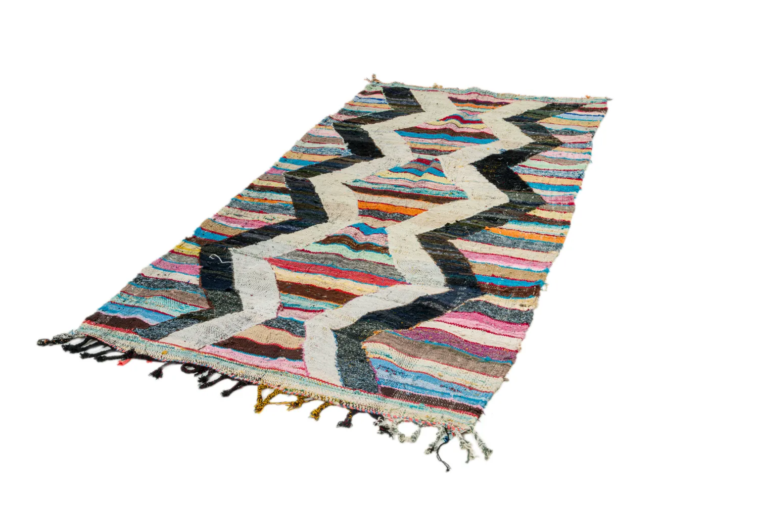 Tapete Berbere Marroquino Boucherouite 125 x 265 cm