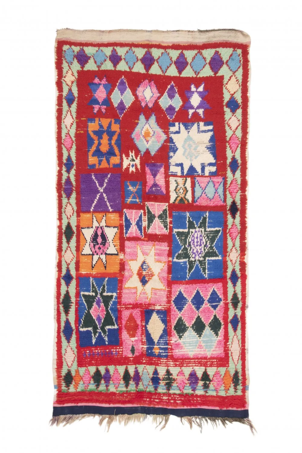 Tapete Berbere Marroquino Boucherouite 210 x 125 cm