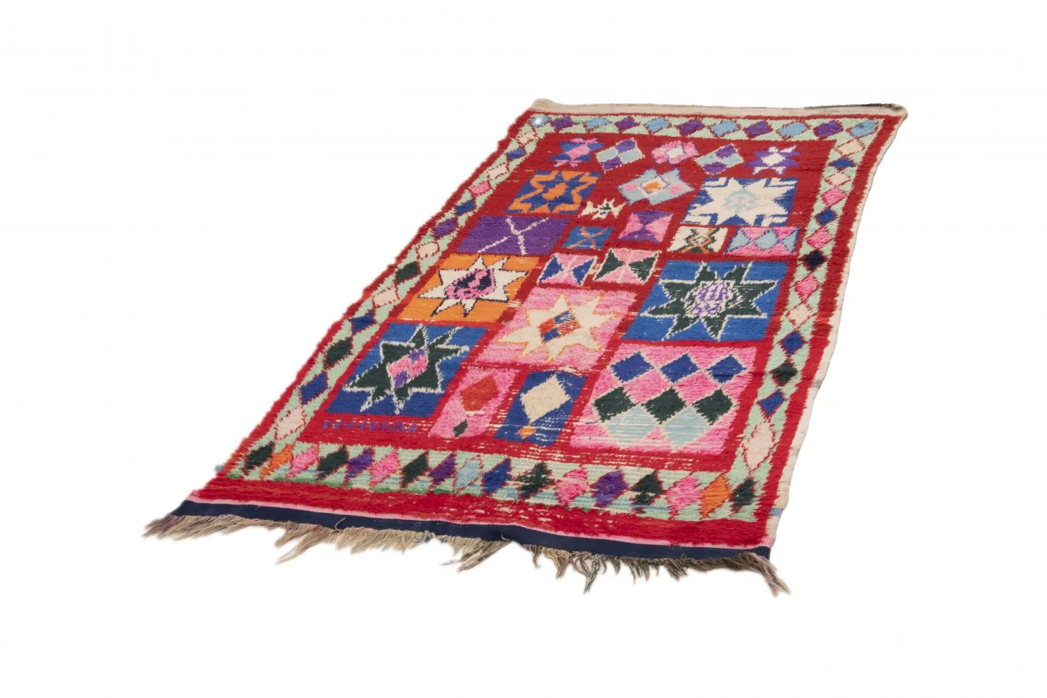 Tapete Berbere Marroquino Boucherouite 210 x 125 cm