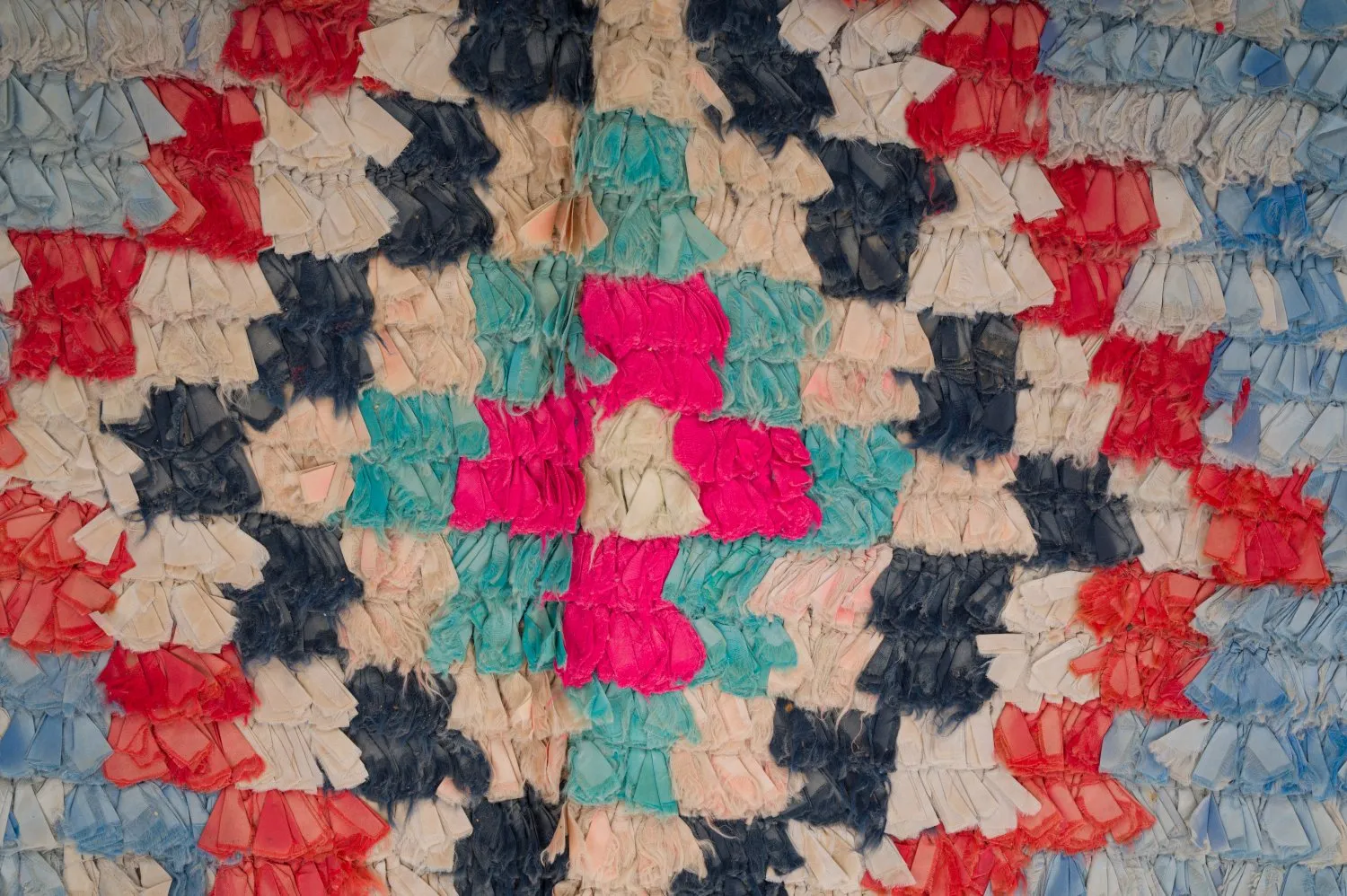 Tapete Berbere Marroquino Boucherouite 125 x 340 cm