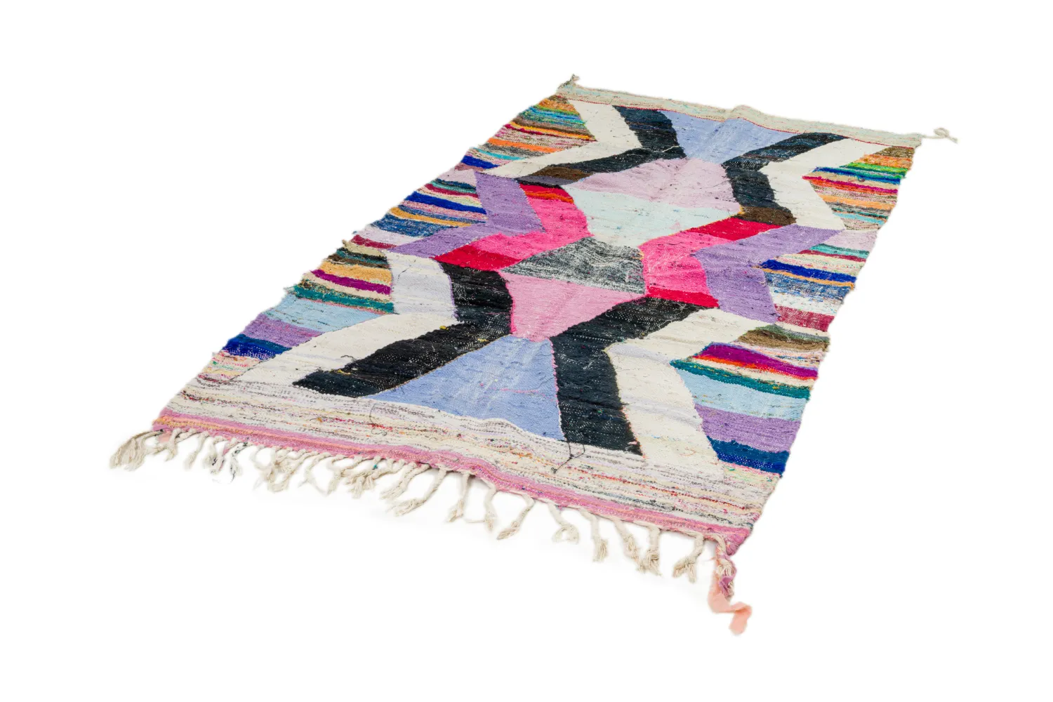 Tapete Berbere Marroquino Boucherouite 130 x 225 cm