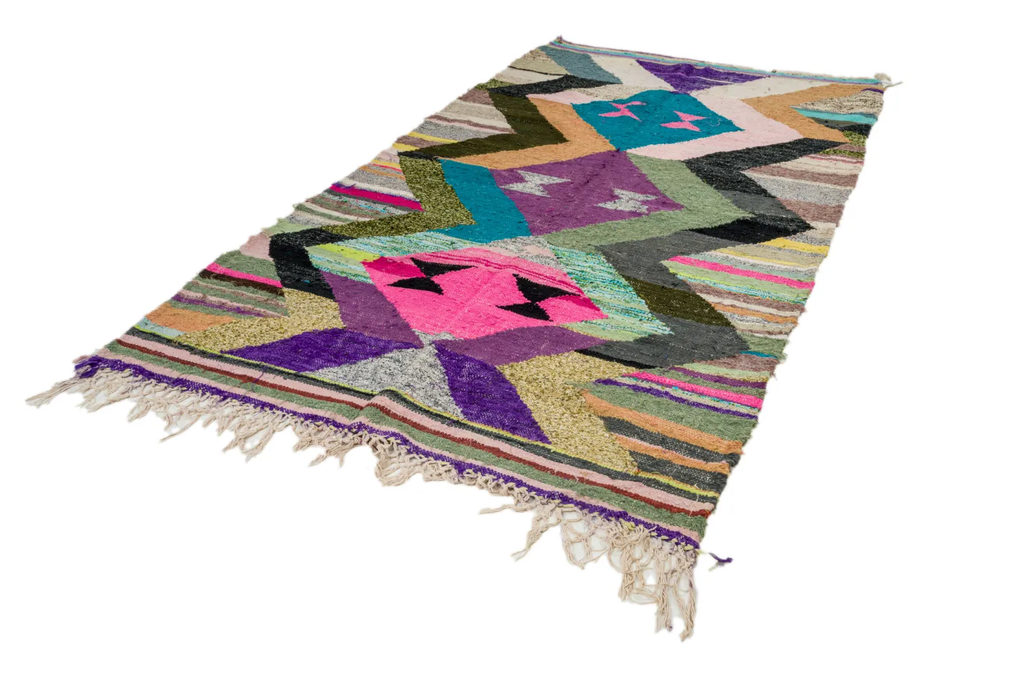 Tapete Berbere Marroquino Boucherouite 145 x 260 cm