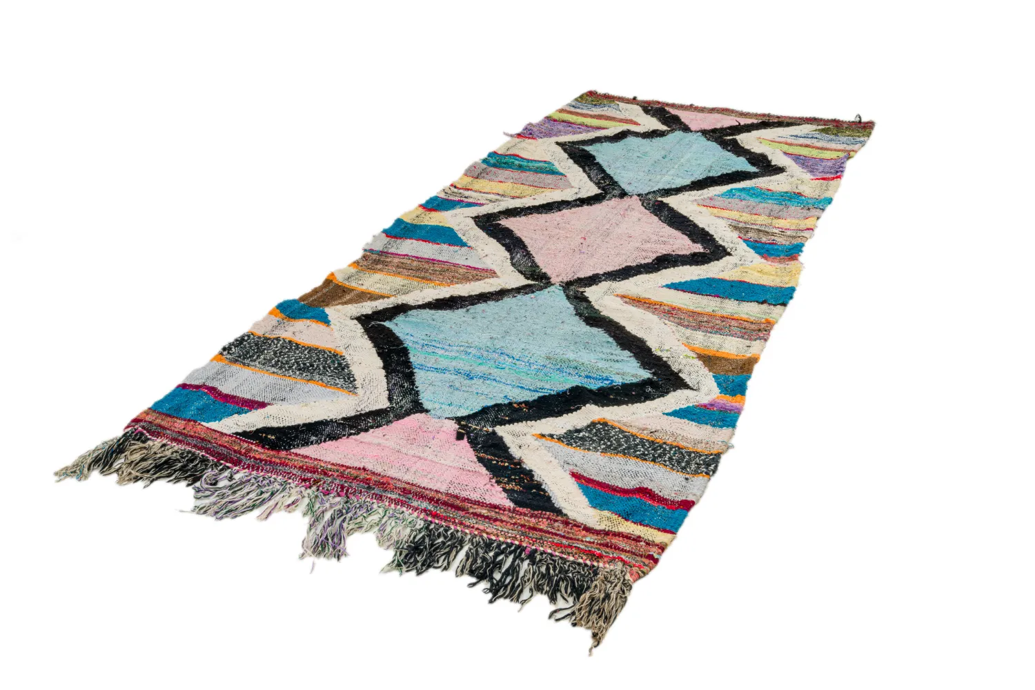 Tapete Berbere Marroquino Boucherouite 120 x 275 cm