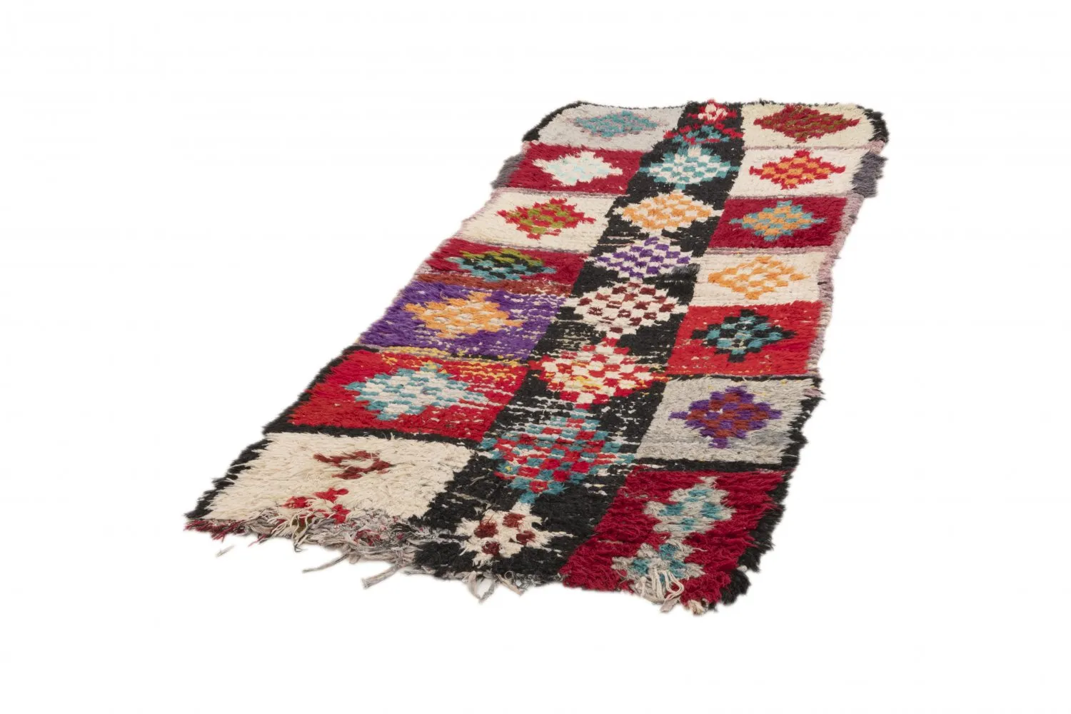 Tapete Berbere Marroquino Boucherouite 200 x 85 cm