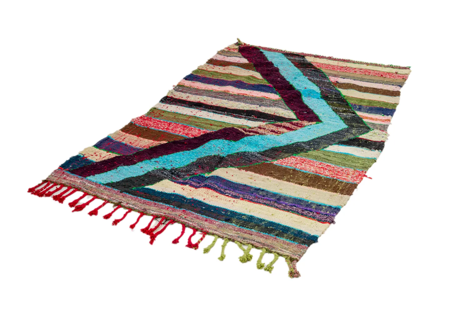 Tapete Berbere Marroquino Boucherouite 115 x 215 cm