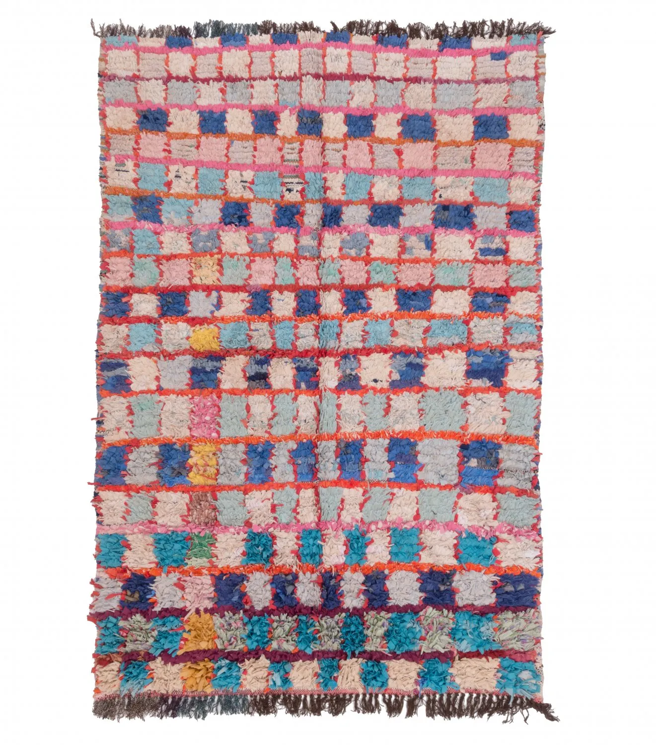 Tapete Berbere Marroquino Boucherouite 195 x 130 cm