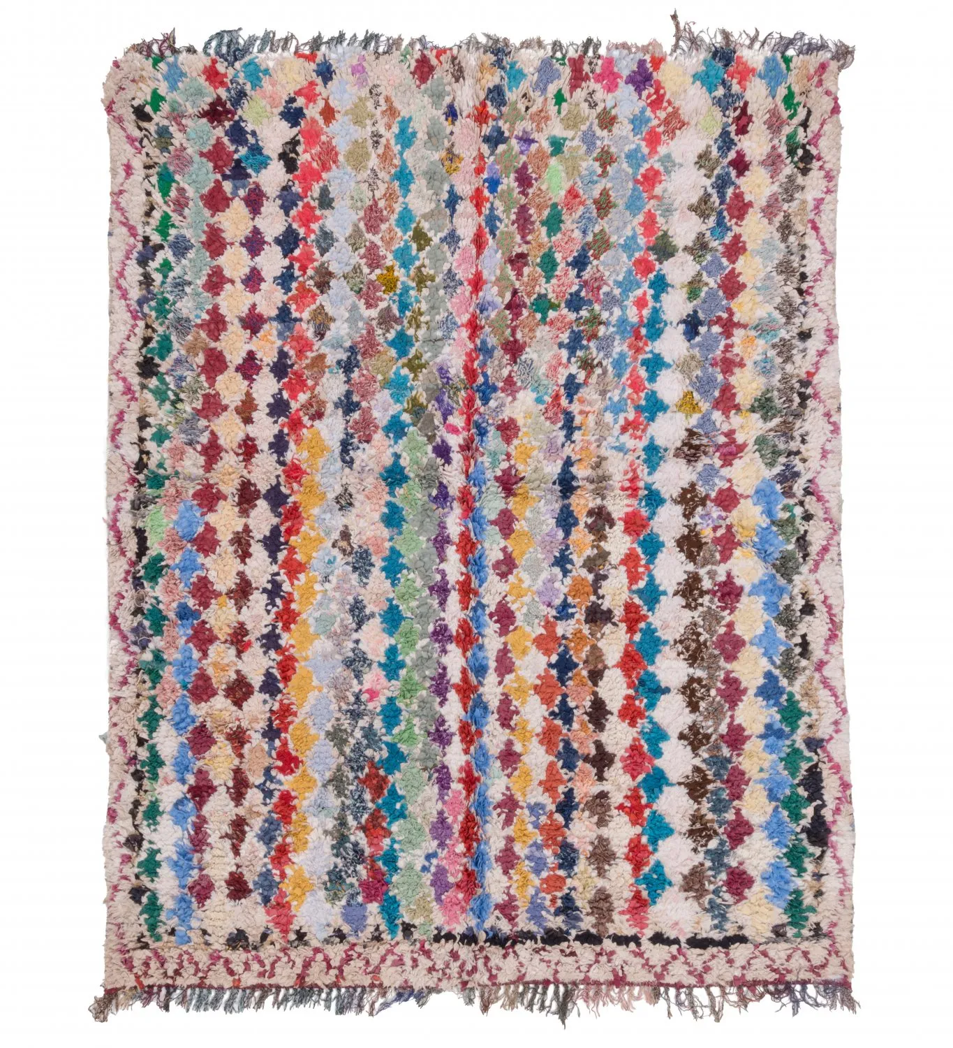 Tapete Berbere Marroquino Boucherouite 205 x 155 cm