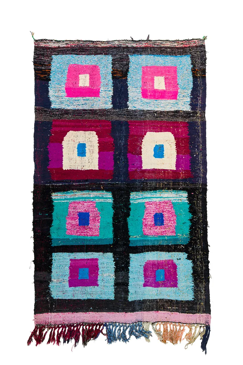Tapete Berbere Marroquino Boucherouite 140 x 225 cm