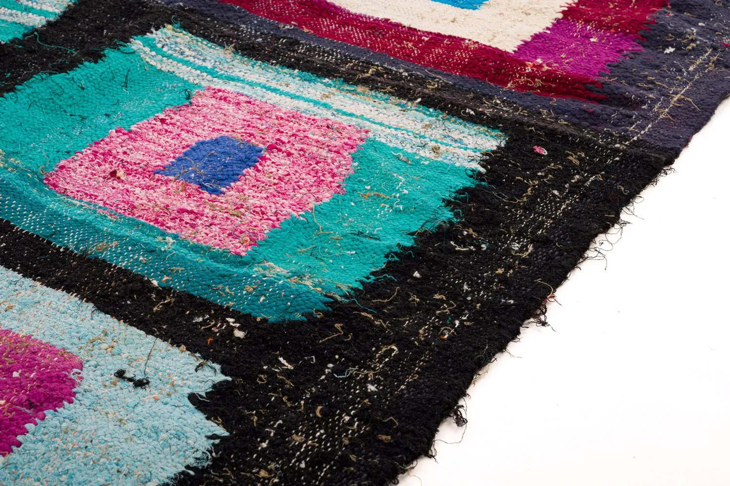 Tapete Berbere Marroquino Boucherouite 140 x 225 cm