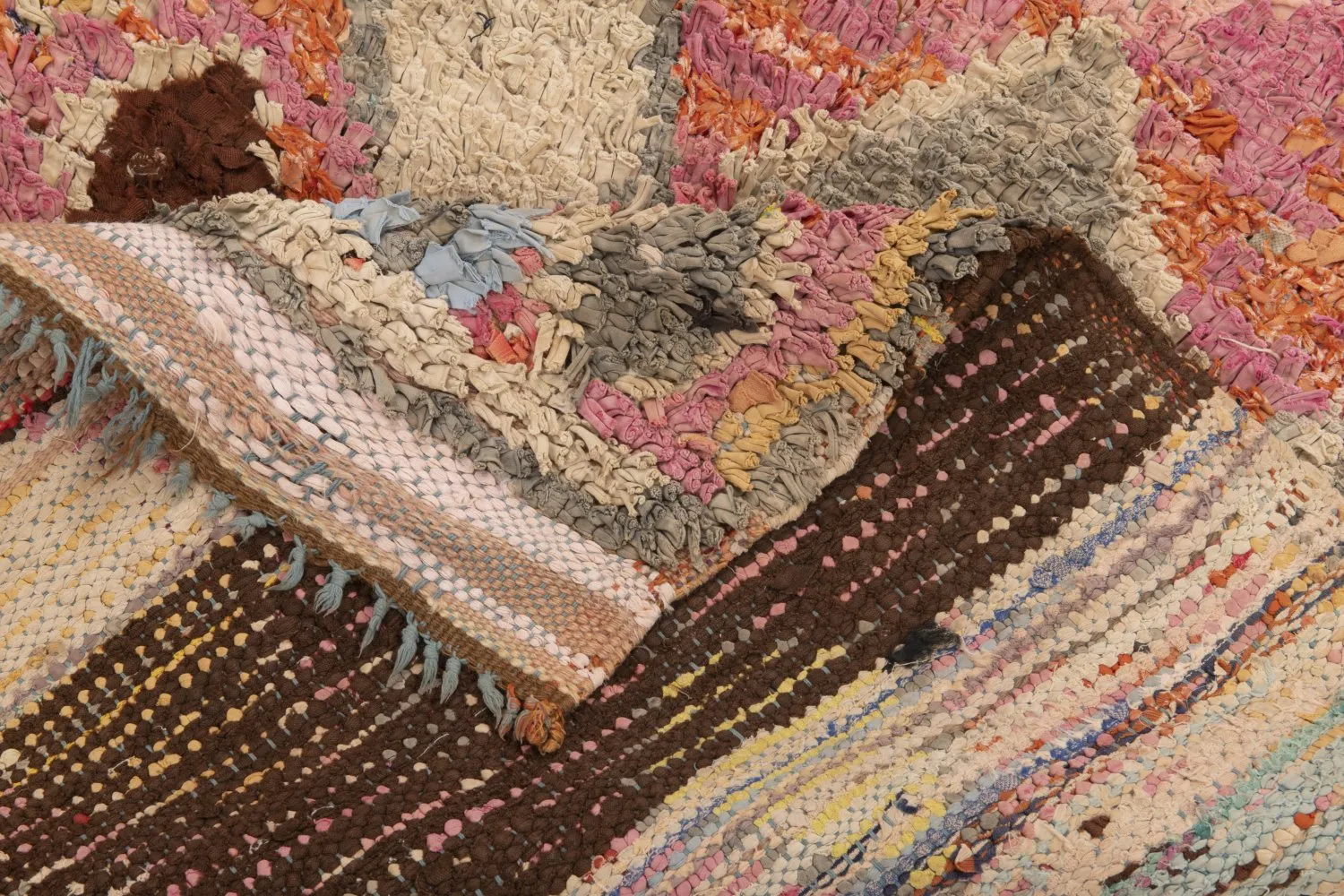 Tapete Berbere Marroquino Boucherouite 255 x 100 cm