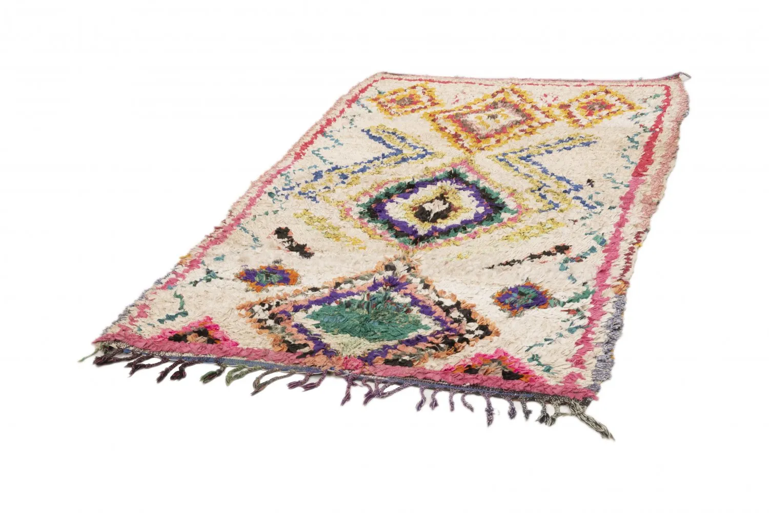 Tapete Berbere Marroquino Boucherouite 210 x 125 cm
