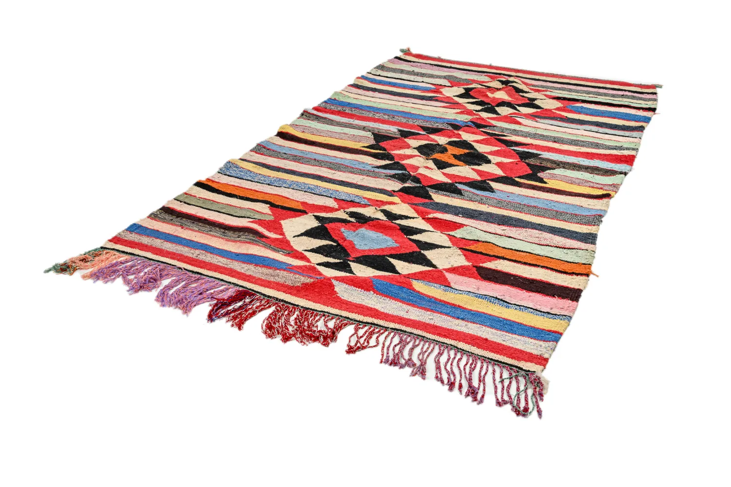 Tapete Berbere Marroquino Boucherouite 145 x 250 cm