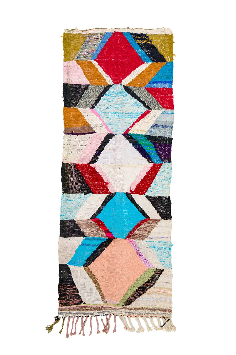 Tapete Berbere Marroquino Boucherouite 370 x 190 cm