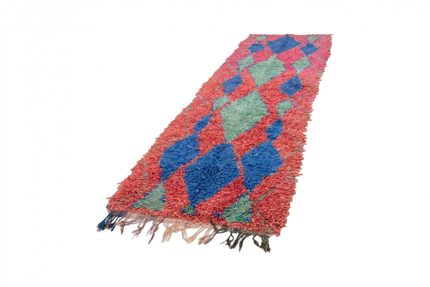 Tapete Berbere Marroquino Boucherouite 330 x 100 cm