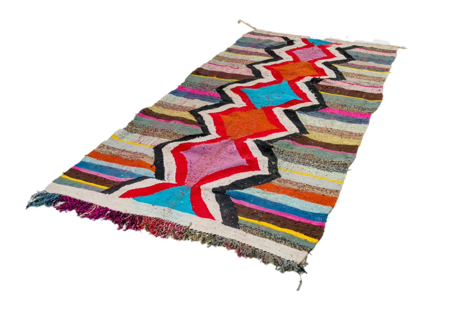 Tapete Berbere Marroquino Boucherouite 130 x 260 cm