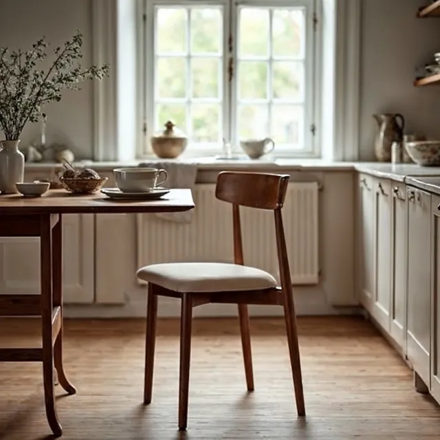 Cadeira - Ystad (noz/bege) - 2 peças