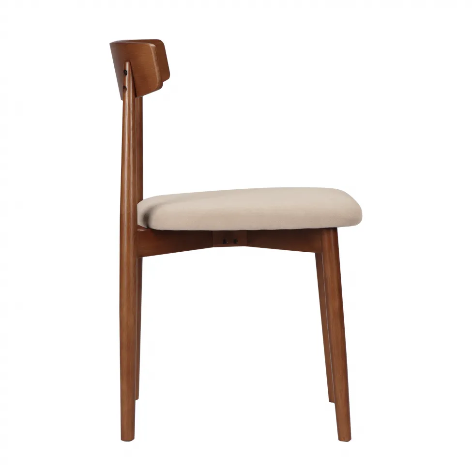 Cadeira - Ystad (noz/bege) - 2 peças