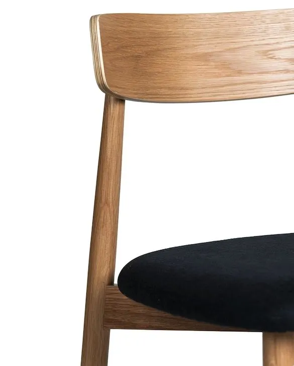 Cadeira - Ystad (natural/preto) - 2 peças