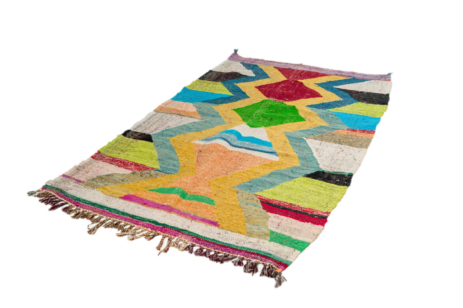 Tapete Berbere Marroquino Boucherouite 125 x 230 cm