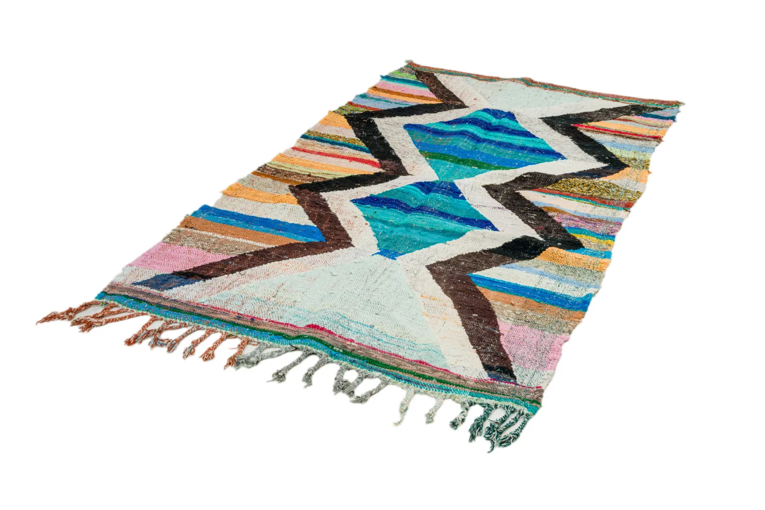 Tapete Berbere Marroquino Boucherouite 135 x 235 cm