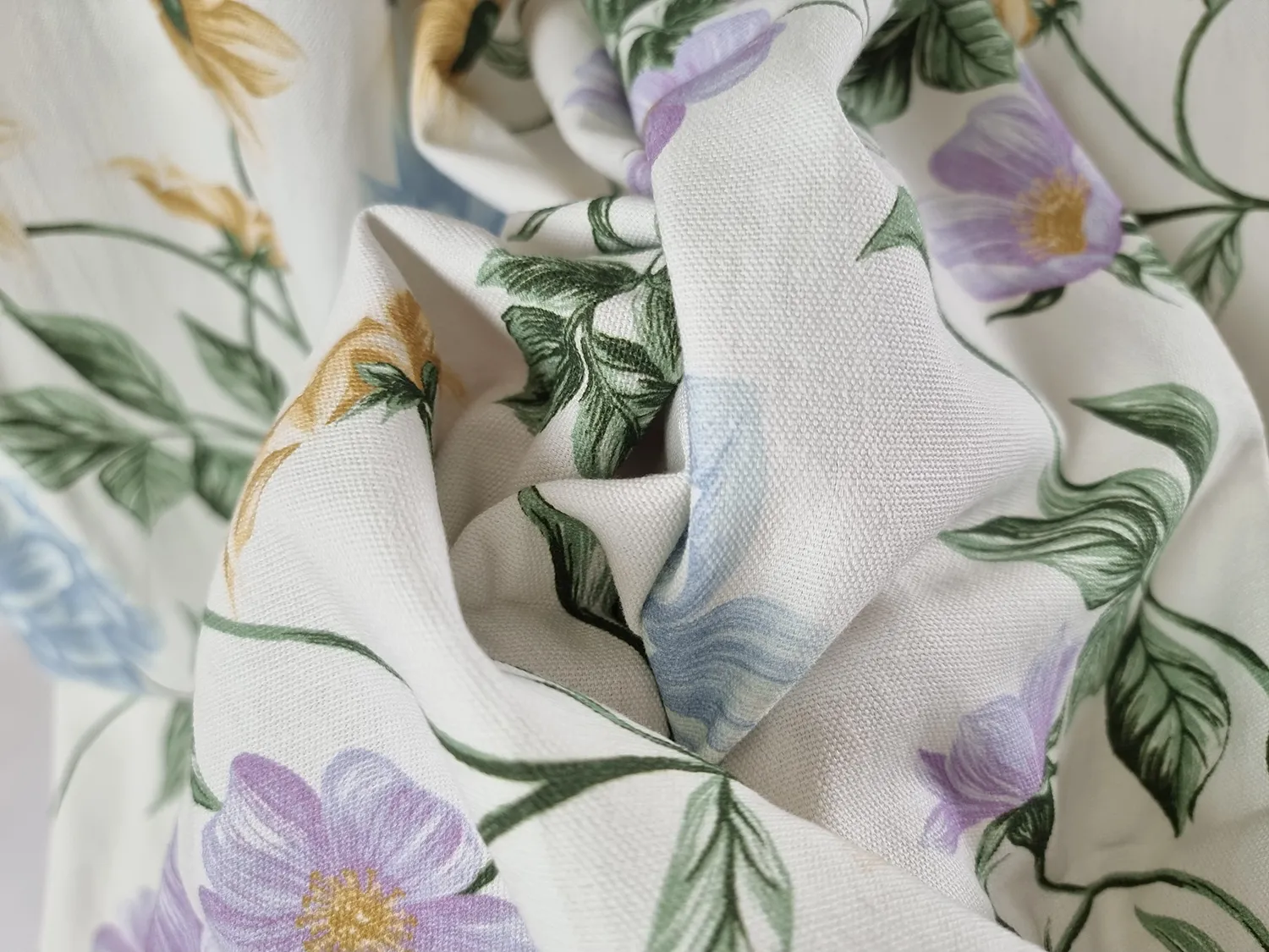 Cortinas - Cortina de algodão Dahlia (azul)