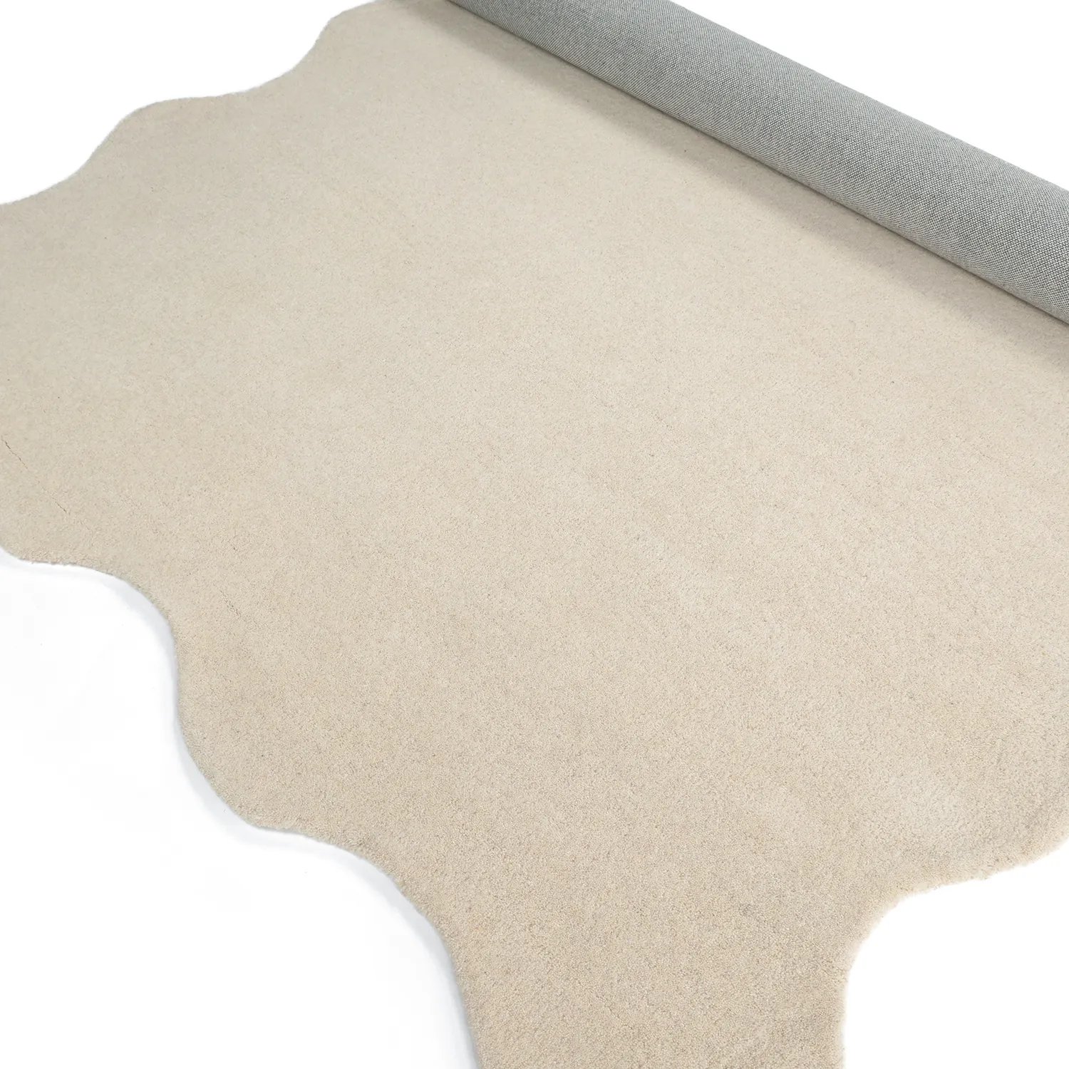 Tapete de lã ondulado - Diu Hand Tufted Wool Premium (creme)