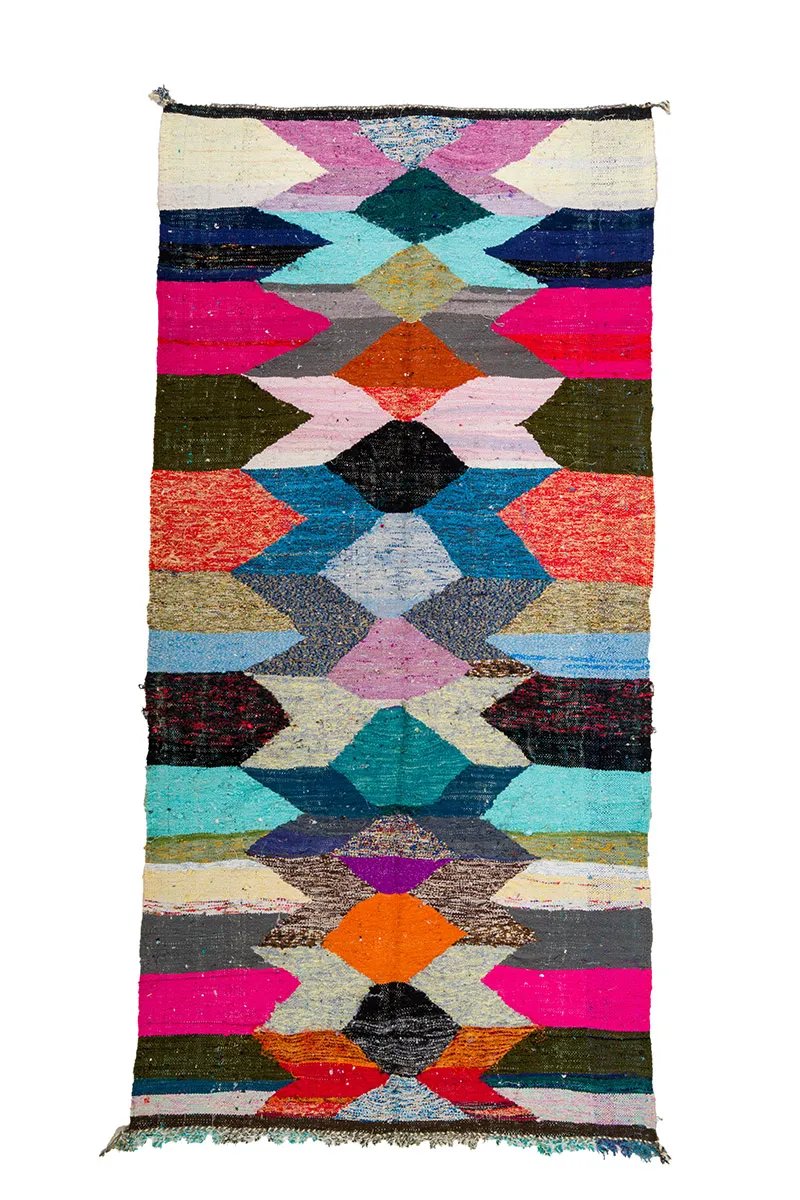 Tapete Berbere Marroquino Boucherouite 145 x 295 cm