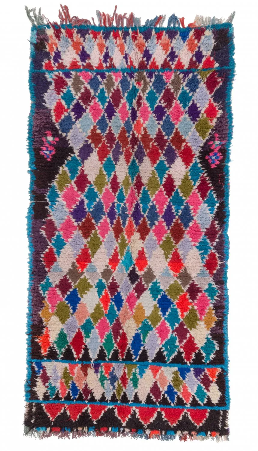 Tapete Berbere Marroquino Boucherouite 225 x 105 cm