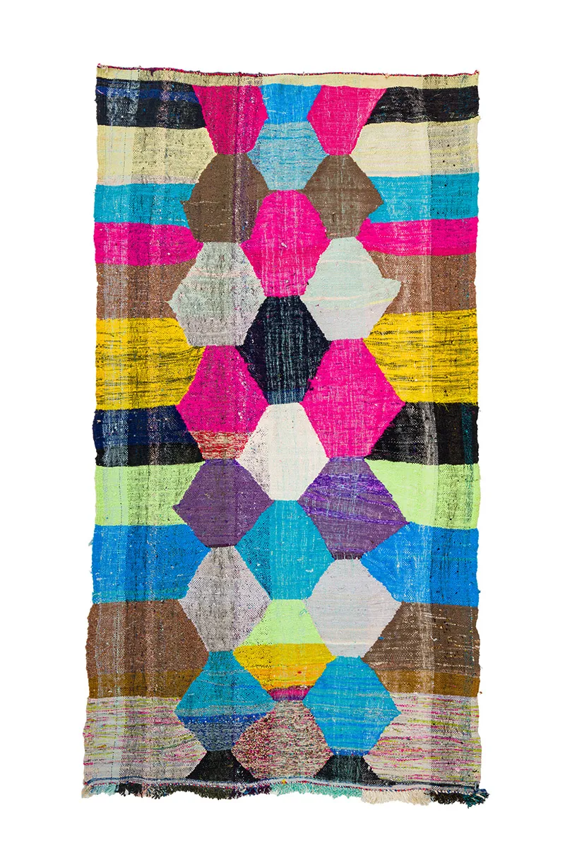 Tapete Berbere Marroquino Boucherouite 150 x 285 cm