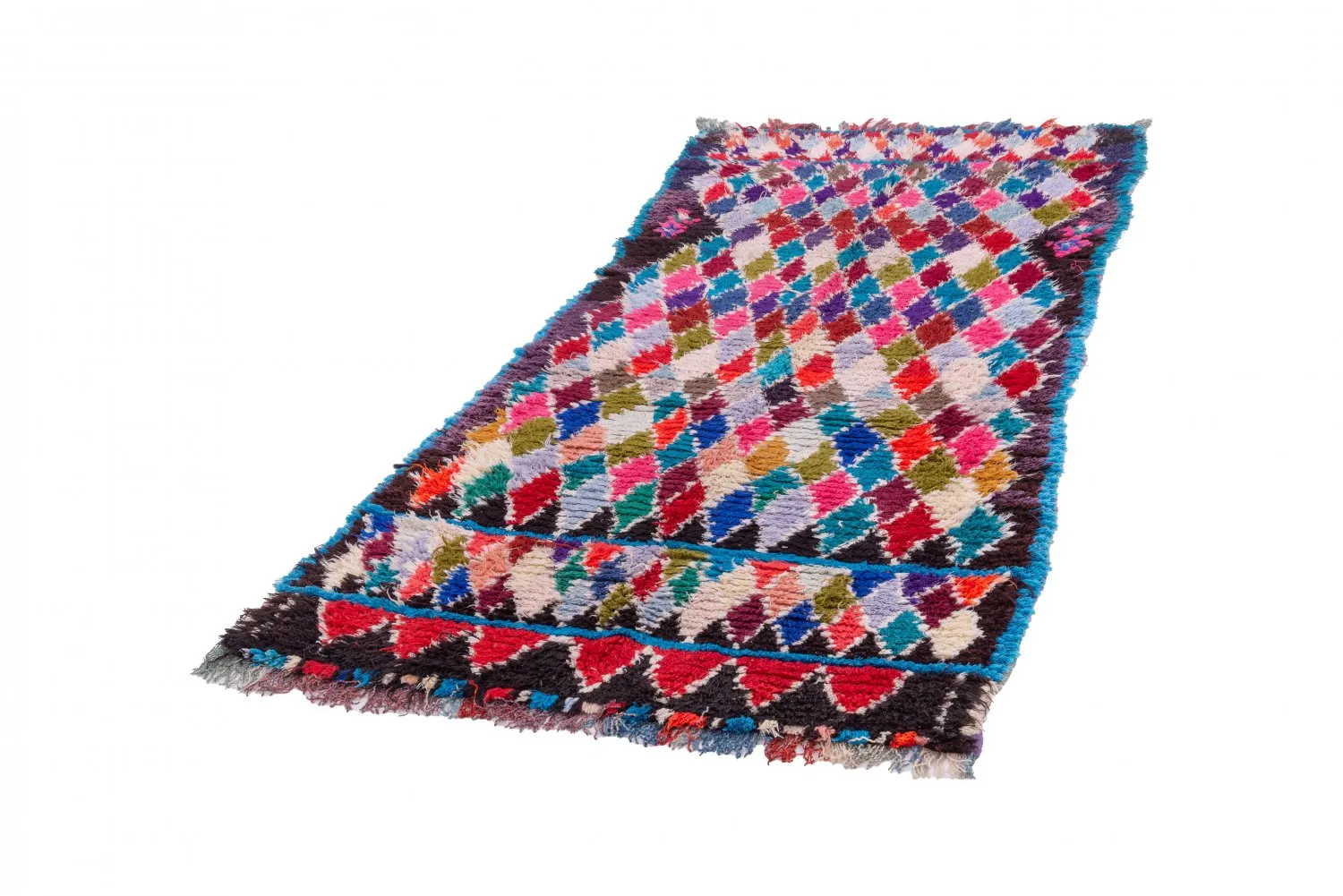 Tapete Berbere Marroquino Boucherouite 225 x 105 cm