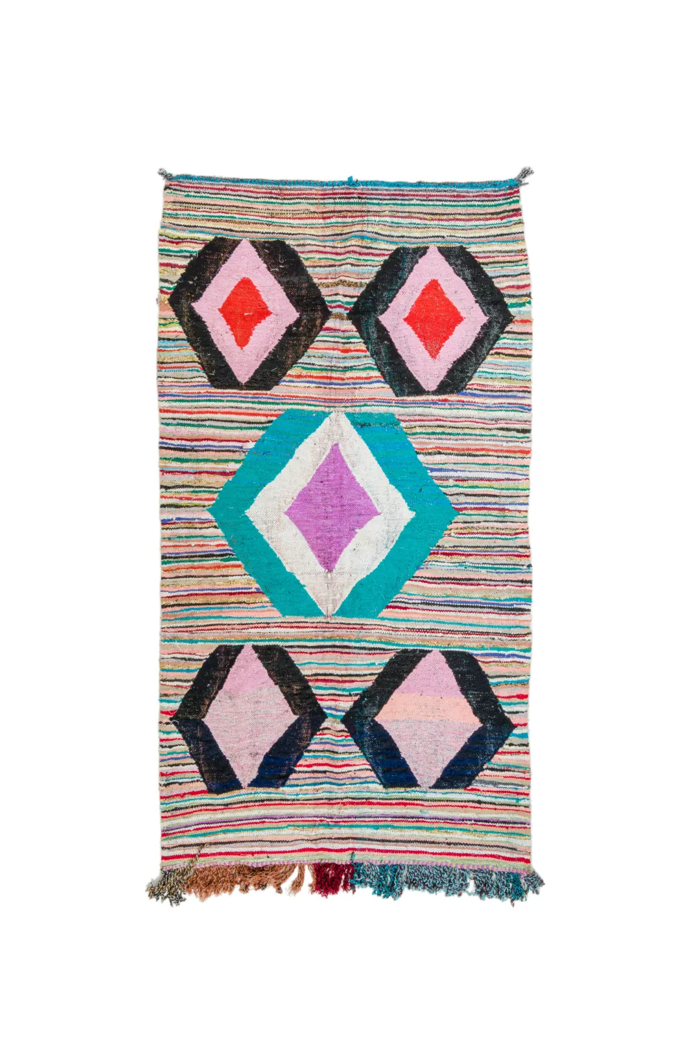 Tapete Berbere Marroquino Boucherouite 140 x 255 cm