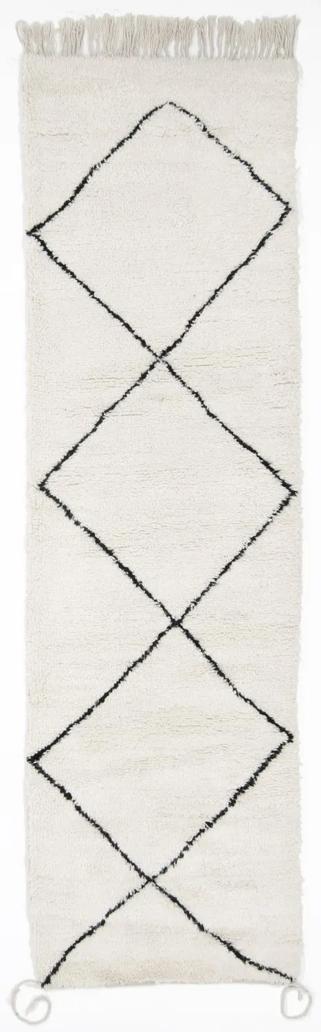 Tapete Kilim Marroquino Beni Ourain 320 x 95 cm