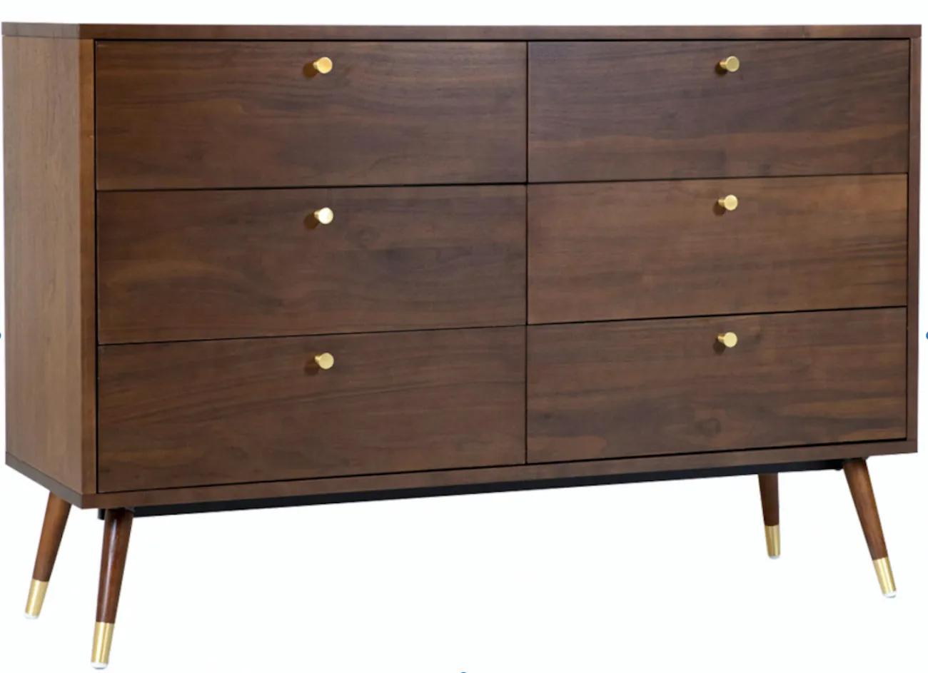 Cômoda - Prime - 6 drawers (nogueira/latão)