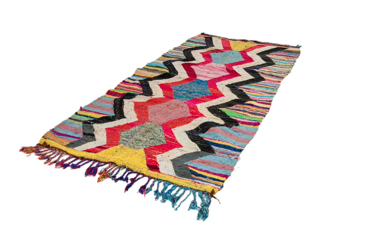 Tapete Berbere Marroquino Boucherouite 125 x 265 cm