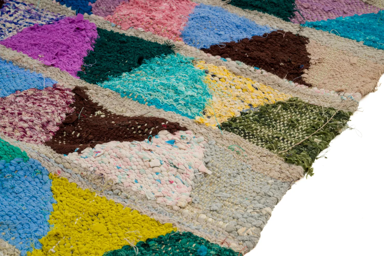 Tapete Berbere Marroquino Boucherouite 125 x 255 cm