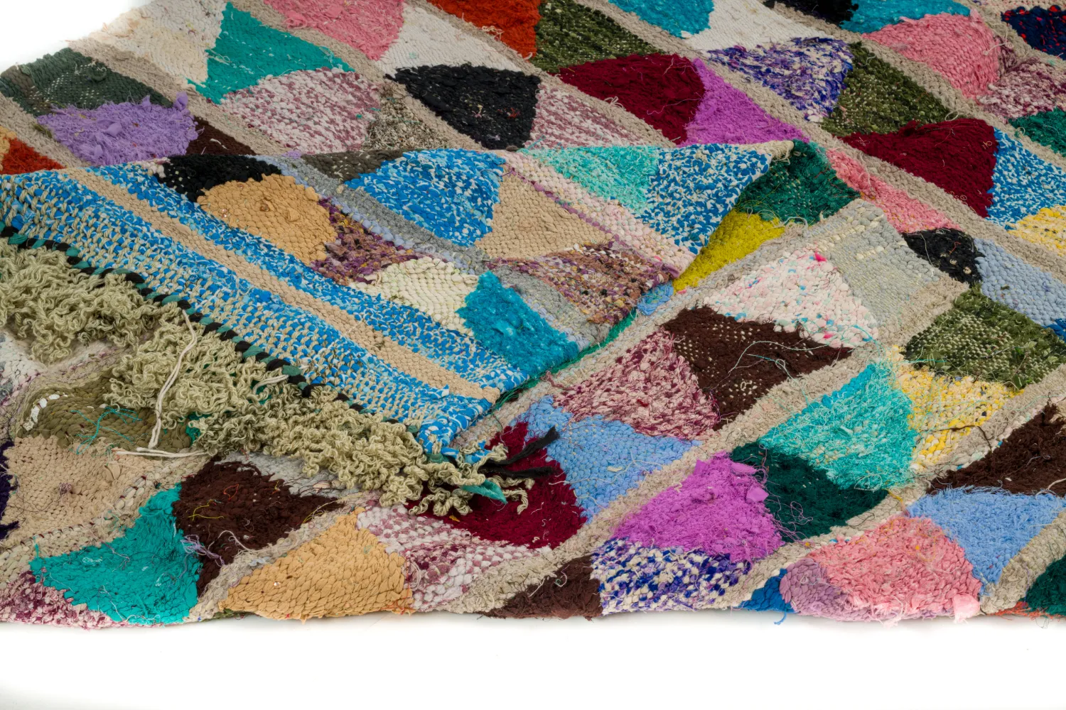 Tapete Berbere Marroquino Boucherouite 125 x 255 cm