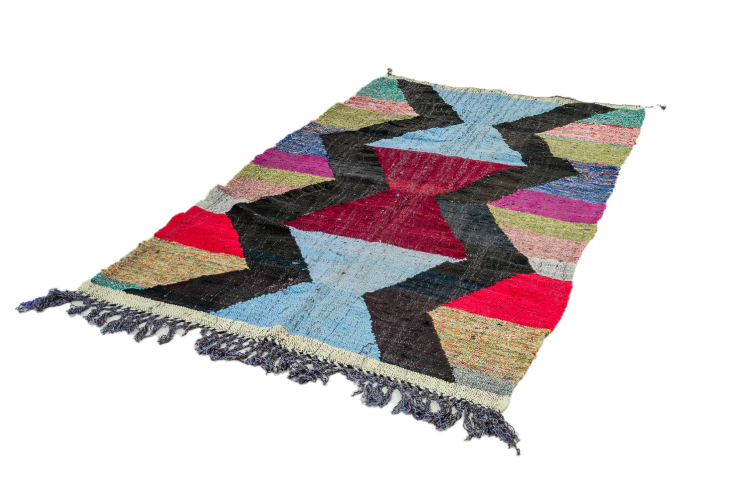 Tapete Berbere Marroquino Boucherouite 135 x 240 cm