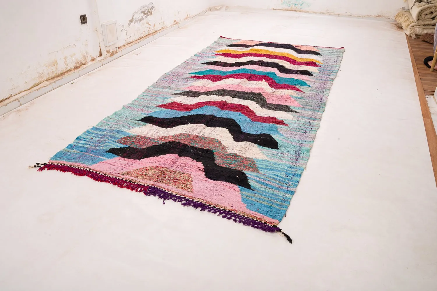 Tapete Berbere Marroquino Boucherouite 150 x 310 cm