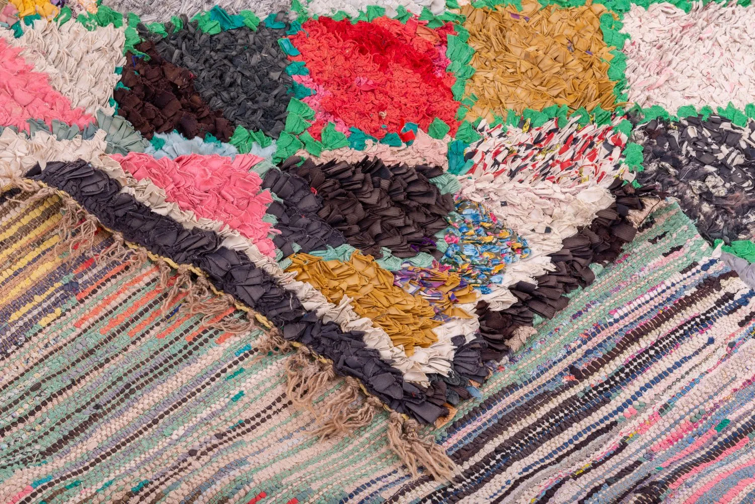 Tapete Berbere Marroquino Boucherouite 230 x 145 cm